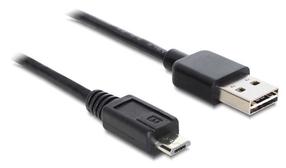 Vads Delock USB Type A Male, Micro USB 2.0 B male, 5 m, melna krās.