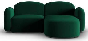 Kampinė sofa Micadoni Home Blair Velvet, tamsiai žalia sp., dešininė, 194 x 155 cm x 80 cm