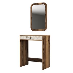 Kosmetinis staliukas Kalune Design Lizbon, balta sp./riešuto sp., 40 cm x 70 cm x 84.7 cm
