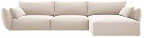 Kampinė sofa Cosmopolitan Design Matera Velvet Salvador 1, beige melange sp., dešininė, 171 x 308 cm x 85 cm