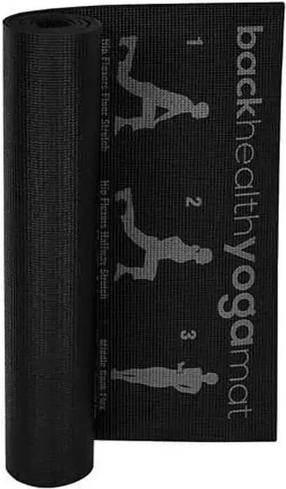 Fitnesa un jogas paklājs Riff Slim Exercise Mat, melna krās., 173 cm x 61 cm x 0.6 cm