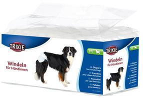 Sauskelnės šunims Trixie Diapers for Female Dogs 23633, M, 12 vnt. balta sp.