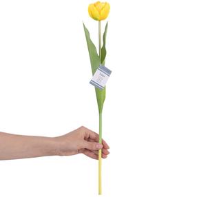 Dirbtinė gėlė, tulpė AmeliaHome Tulipi, geltona sp./žalia sp., 38 cm