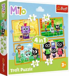 Pusle 4in1 Trefl Milo And His Friends 34654, 20.5 cm x 28.5 cm, 71 tk, mitmevärviline