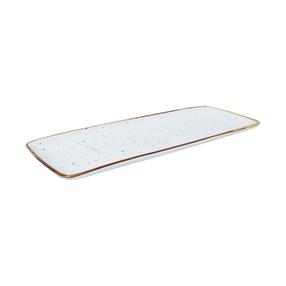 Тарелка для сервировки Home4you Sensa DH05788, 31 см, 12 см, Золотой цв./Белый цв.