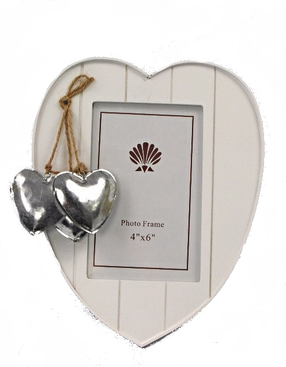 Foto rāmis Heart, 24 cm x 19 cm, balta krās.
