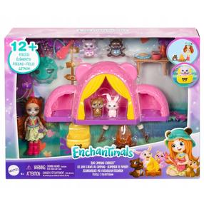 Figūrėlių rinkinys, išvyka su palapine Mattel Enchantimals Enchantimals Tent Camping, 12 vnt., įvairių spalvų