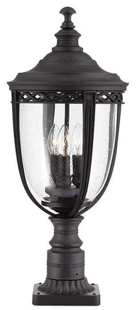 Pastatomas lauko šviestuvas Feiss Collection English Bridle, 60W, E14, IP44, juoda sp., 26.7 cm x 63.8 cm