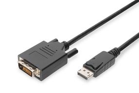 Adapteris Assmann Displayport / DVI-D Displayport, DVI-D male, 1 m, melna krās.