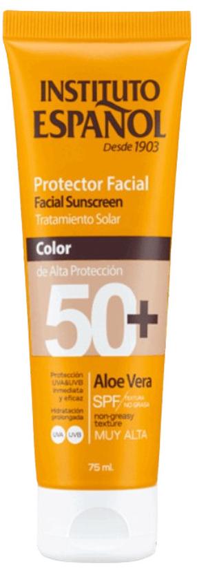 Крем для ухода за загаром для лица Instituto Español Aloe Vera With Color SPF50+, 75 мл