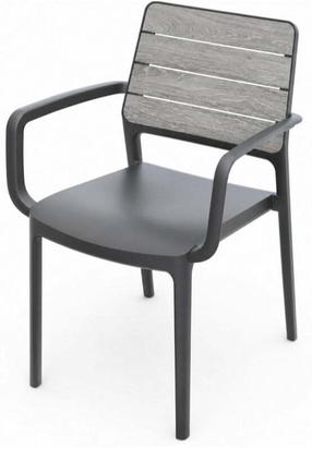 Lauko kėdė Keter Deco Porto, šviesiai pilka sp./tamsiai pilka sp., 53.5 cm x 56.4 cm x 81.8 cm