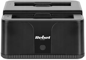 Jungčių stotelė Rebel USB 3.0 HDD/SSD, juoda sp.
