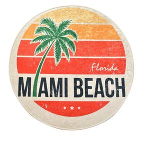 Vonios grindų kilimėlis Foutastic Miami Beach 359CHL4245, geltona sp./oranžinė sp./smėlio sp., 140 cm x 140 cm, Ø 140 cm