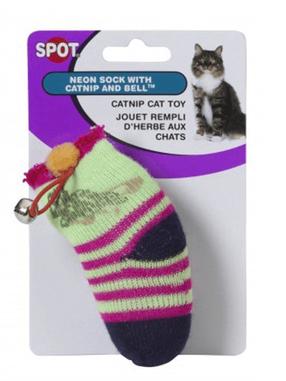 Žaislas katėms su katžole Spot Sock, įvairių spalvų, 11 cm