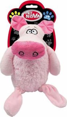 Rotaļlieta sunim, plīša manta Aqua Nova Pig 4136, rozā krās.