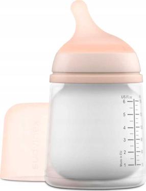 Lutipudel Suavinex Zero Zero, 180 ml, 0 kuud, roosa v.