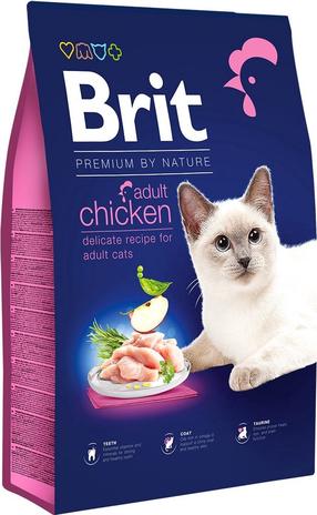 Sausas kačių maistas Brit Premium Adult Chicken, vištiena, 0.3 kg