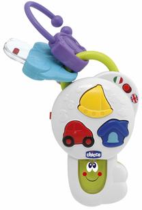 Lavinamasis žaislas kūdikiui, raktų pakabukas Chicco Talking Key, 6.8 cm, įvairių spalvų