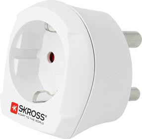 Adapteris Skross Europe to South Africa 1.500201-2 Schuko, Pietų Afrikos, balta krās.