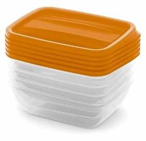 Набор коробок для еды Curver Vedo 0803507175, 0.5 л, 15 см x 12 см, oранжевый цв., 5 шт.
