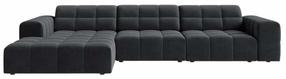Kampinė sofa Cosmopolitan Design Chicago Bluvel 14, pilka sp., kairinė, 167 x 294 cm x 78 cm