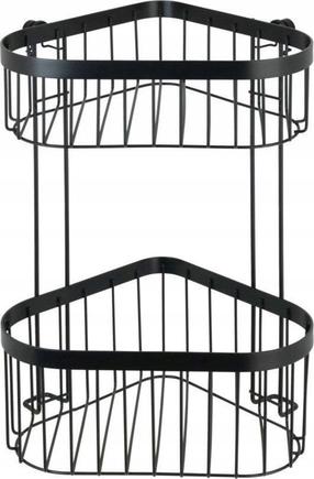 2-jų pakopų dušo kampinė lentyna Wenko Classic Plus, 18.5 cm x 33 cm x 23.5 cm, juoda sp.