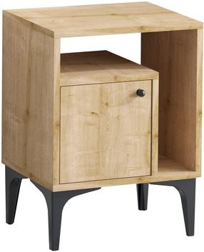 Naktinis staliukas Kalune Design Nuno 393MRD1415, ąžuolo sp./juoda sp., 55 cm x 40 cm x 35 cm