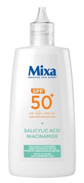 Līdzeklis iedeguma kopšanai sejai Mixa Anti-Imperfection SPF50+, 40 ml