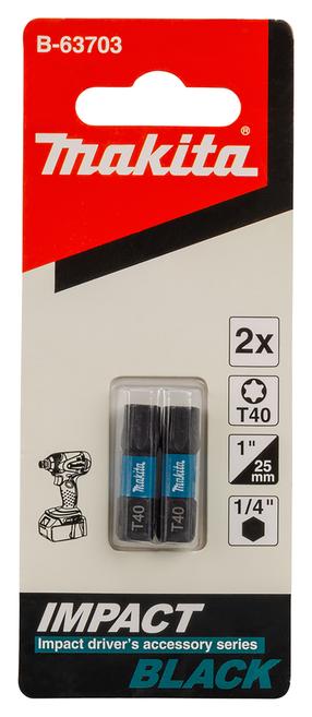Набор битов для отверток Makita B-63703, T40, 25 мм, 1/4"