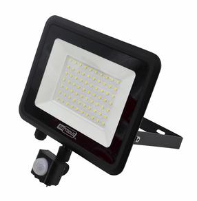 Prožektorius su judesio davikliu, nešiojamas AWTools Slim, 50 W, 4750 lm, 6000 °K, IP44, juoda sp.