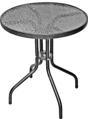 Lauko stalas Besk, skaidri sp./pilka sp., 60 cm x 60 cm x 70 cm
