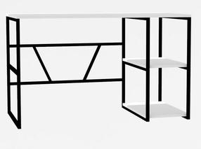 Rašomasis stalas su lentyna Kalune Design Caste 495SSE1505, 120 cm x 60 cm, 74 cm, balta sp.
