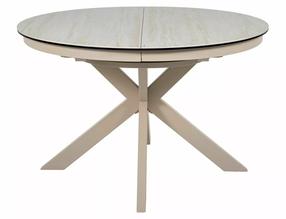 Valgomojo stalas išskleidžiamas Porto, smėlio sp./kašmyro sp., 120 - 160 cm x 120 cm x 76 cm