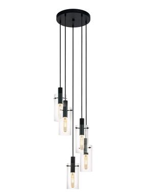 Šviestuvas kabinamas Eglo Montefino 97368, E27, 5 x 60 W, skaidri sp. / juoda sp.