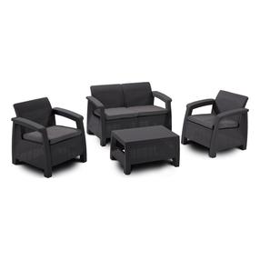 Lauko baldų komplektas Keter Corfu, pilkas, 4 vietų