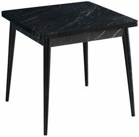 Valgomojo stalas Kalune Design Flora Bendir, balta sp./juoda sp., 80 cm x 76.5 cm x 80 cm
