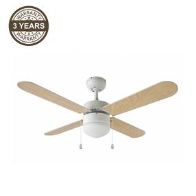 Griestu ventilators ar lampu Domoletti Napo, 50 W, 1 gab., brūna krās./balta krās.