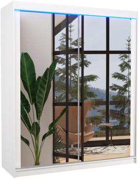 Spinta ADRK Morgan LED, balta sp., 58 cm x 180 cm x 215 cm, su veidrodžiu