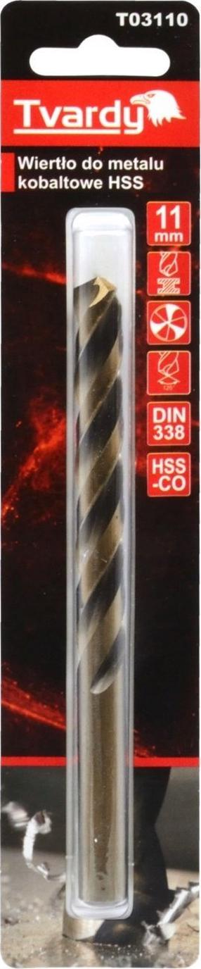 Metalo grąžtas Tvardy, metalas/nerūdijantysis plienas/aliuminiui, hss-co, cilindrinis, 11 mm x 14 cm