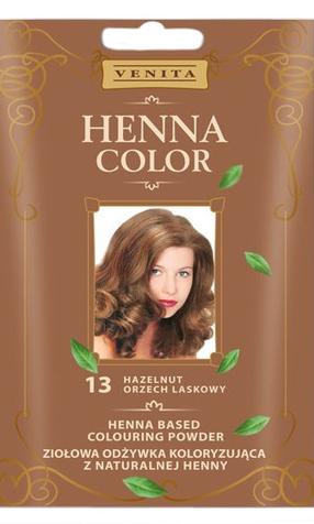 Krāsainais pūderis Venita Henna Color, riekstkoka krās., Hazelnut 13, 25 ml