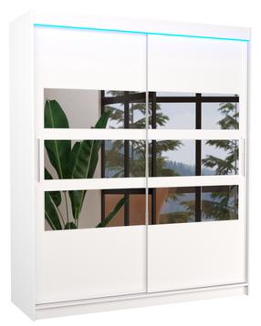 Skapis ADRK Toledo LED, balta krās., 58 cm x 180 cm x 215 cm, ar spoguli