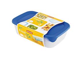 Dėžutė maistui Curver Fresh&Go 182598, 0.5 - 2 l, skaidri sp./mėlyna sp., 3 vnt.