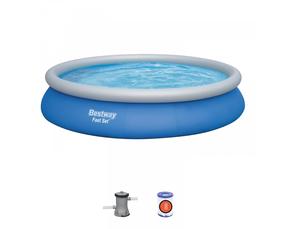Baseinas, pripučiamas Bestway Fast set 57313, tamsiai mėlyna sp., 457 x 84 cm