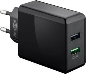 Telefoni laadija Goobay 44956, 2 x USB, must v., 28 W