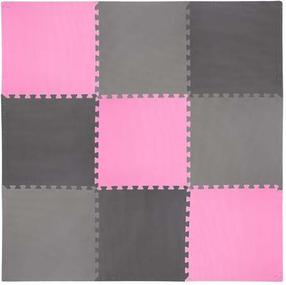 Kilimėlis fitnesui ir jogai One Fitness Puzzle Protective Mat, rožinė sp./pilka sp., 180 cm x 180 cm x 1 cm