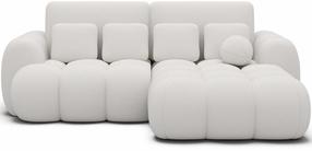 Kampinė sofa - lova Covelion Velvet Paolli 01, balta sp., dešininė, 167 x 260 cm x 105 cm