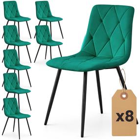 Kėdžių rinkinys Akord Furniture Factory Milo, matinė, green bottle sp., 43.5 cm x 45.5 cm x 87 cm, 8 vnt.