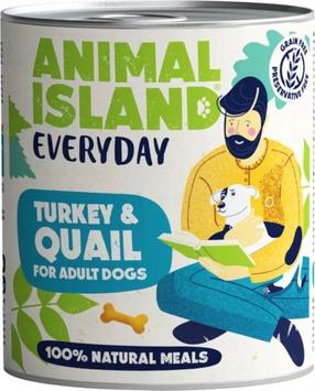 Šlapias šunų maistas Animal Island Everyday Turkey & Quail, 0.8 kg