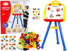 Магнитная доска для рисования, c аксессуарами Lean Toys Creative, 106 см, синий цв./красный цв./желтый цв.