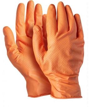 Cimdi vienreizēji Active Gear Dext D3680, pieaugušajiem, oranža krās., 10/XL, 50 gab.